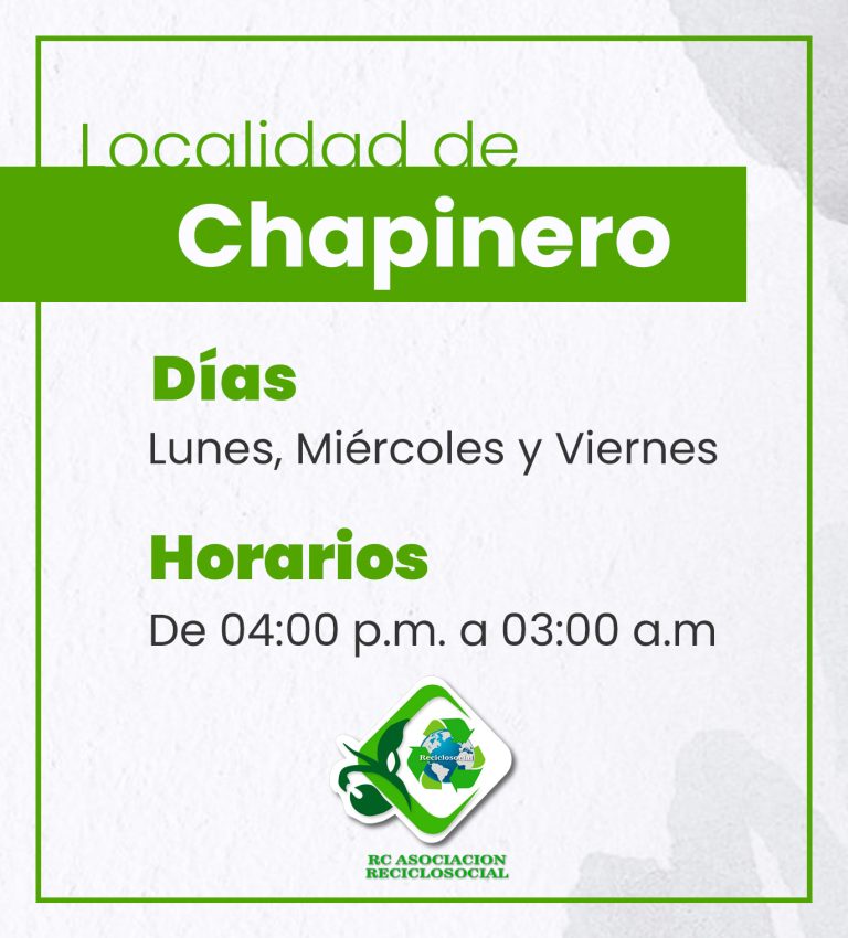 Horario Reciclaje localidad Chapinera