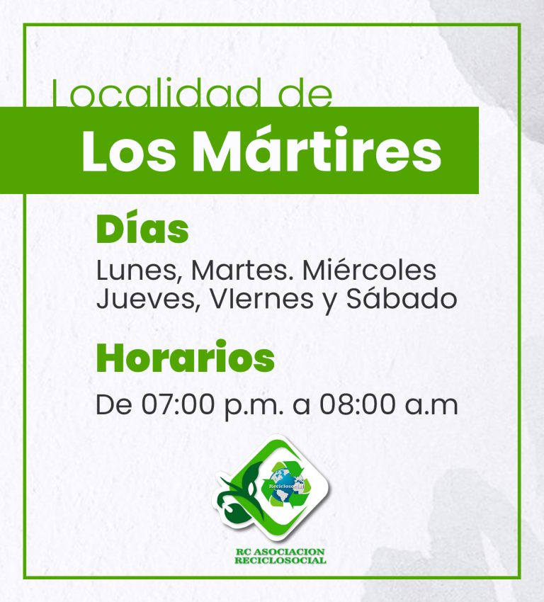 Horario Reciclaje localidad Los Martires