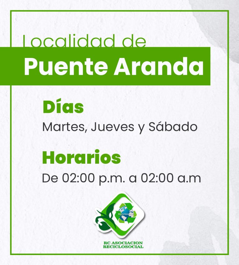 Horario Reciclaje localidad Puente aranda