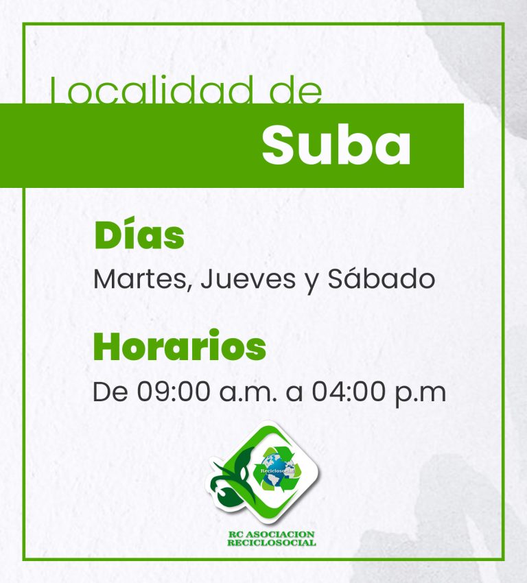Horario Reciclaje localidad Suba