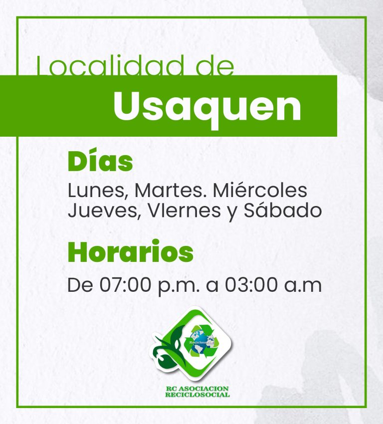 Horario Reciclaje localidad Usaquen