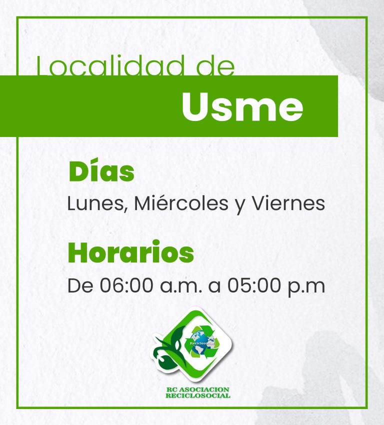 Horario de reciclaje Localidad de Usme